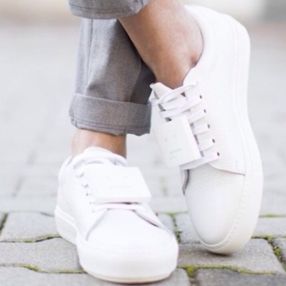 Acne Adriana white leather sneakers